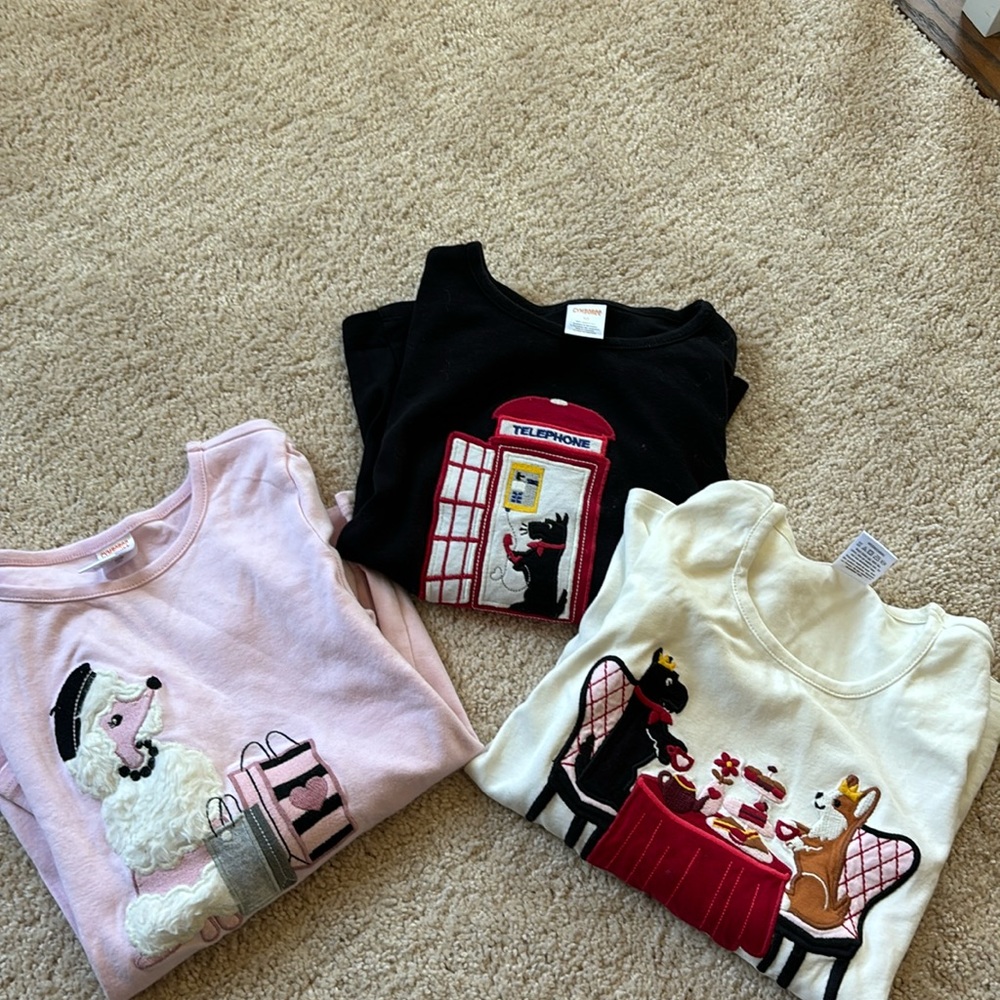 Girls Gymboree long sleeve dog themed shirts